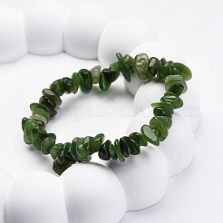 Natürliche andere Jade Chip Perlen Stretch-Armbänder für Frauen Männer&nbsp;BJEW-L038-01B