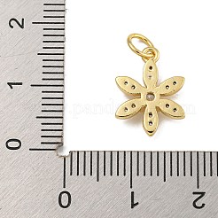 Placage de crémaillère en laiton micro pavé breloques en zircone cubique claire&nbsp;KK-U030-19G
