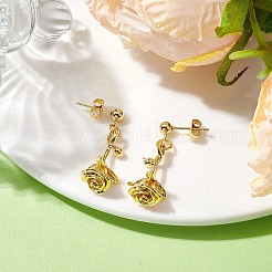 Laiton fleur pendentif boucles d'oreilles&nbsp;EJEW-TA00495