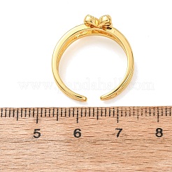 Offene Manschettenringe aus Messing mit Mikropavé und Zirkonia für Damen&nbsp;RJEW-F217-04G