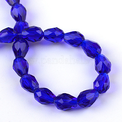 Chapelets de perles en verre transparent&nbsp;LS-GLAA-R024-6x8mm-01
