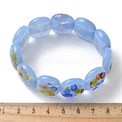 Bracelets extensibles faits à la main en perles de verre millefiori pour hommes et femmes&nbsp;BJEW-G738-01B-05