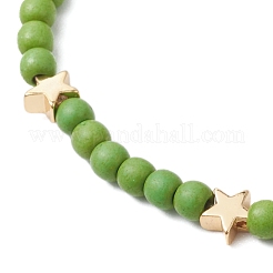 Stretch-Armbänder aus gefärbten synthetischen Türkisperlen für Frauen und Männer&nbsp;BJEW-JB11311-01