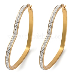 Orecchini a cerchio a forma di cuore in acciaio inossidabile 304&nbsp;EJEW-S242-01G-G