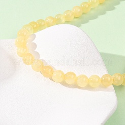Colliers de perles rondes en jade de soie doré naturel de qualité A de 8 mm&nbsp;GG-CBAA808-03P-B