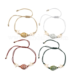 Bracelets ajustables en porcelaine et turquoise synthétique faits main pour femmes&nbsp;BJEW-JB13972