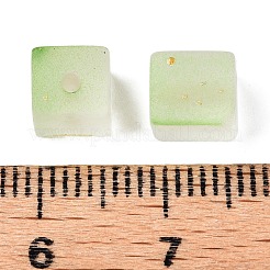 Perles de verre givrées avec poudre pailletée dorée&nbsp;DGLA-NH001-6mm-01D