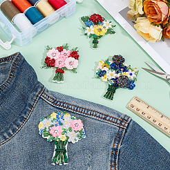 4 pz 4 stili perline di vetro paillettes fiori accessori per indumenti&nbsp;DIY-WR0004-72