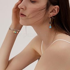 40 pz 10 colori perline in ottone smaltato placcato oro 18k&nbsp;KK-NB0001-45