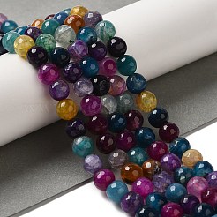 Gefärbte und erhitzte natürliche Drachenadern Achat Perlenstränge&nbsp;G-P539-A01-20