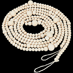 Guirlande ronde de perles en bois pour décoration de sapin de Noël&nbsp;AJEW-WH20019-62