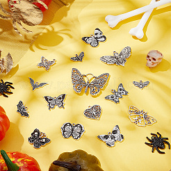 45 Stück 15 Stile Halloween-Anhänger aus Emaille-Legierung und tibetischem Stil&nbsp;ENAM-AR0001-56