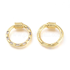 Messing Micro Pave Zirkonia Schraube Karabiner Schloss Charms&nbsp;KK-M206-18G-01
