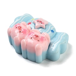 Cabochons en résine opaque sur le thème du cochon coloré&nbsp;CRES-U002-02G