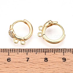 Orecchini a cerchio in ottone micro pavé di zirconi cubici&nbsp;KK-N261-45G