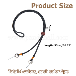 4 cinturino per cappello in cordino di poliestere cerato a 4 colori&nbsp;HJEW-HS00102
