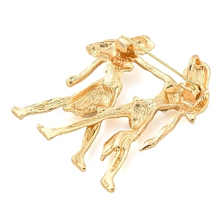 Goldene Zinklegierung mit Strassbroschen&nbsp;JEWB-B018-03G-03