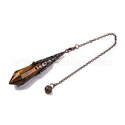 Natürliches Tigerauge spitzes Wünschelrutenpendel große Anhänger&nbsp;G-H285-06R-A02