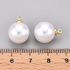 Anhänger aus Kunstperlen aus Messing und ABS-Kunststoff&nbsp;KK-N261-12mm-121G