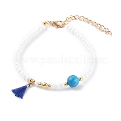 Polycotton Quaste Charm Armbänder&nbsp;BJEW-JB06187