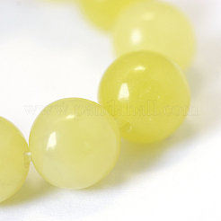 Natürlicher Zitrone Jade runde Perle Stränge&nbsp;G-E334-6mm-07
