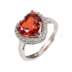 925 Sterling Silber Pavé-Fingerring mit Zirkonia&nbsp;RJEW-C138-01B-01