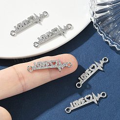 Verbindungsanhänger mit Mikropavé aus Messing mit durchsichtigen Zirkonia-Steinen&nbsp;XGRQ3D373-494P