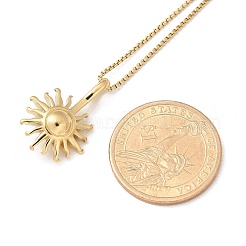 Collane a catena con ciondolo a forma di girasole in acciaio inossidabile 304 per donna&nbsp;NJEW-R011-01G