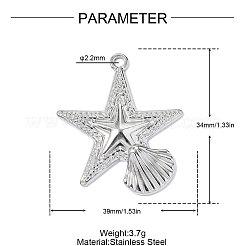Anhänger aus Edelstahl 304&nbsp;STAS-OY019-46P