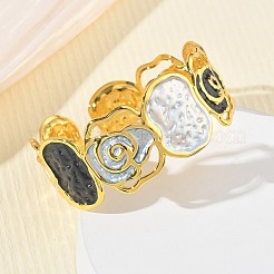 Brazaletes de latón martillado esmaltado para mujer&nbsp;BJEW-A173-03G