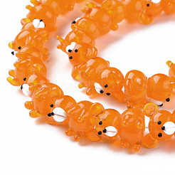 Fili di perle di lampwork irregolari fatti a mano trasparenti&nbsp;LAMP-T007-19-B06
