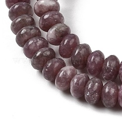 Natürliche Lepidolith / lila Glimmer Steinperlen Stränge&nbsp;G-K365-E01-4x6mm