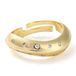 Verstellbare Ringe aus Messing mit Mikropflaster und Zirkonia&nbsp;RJEW-K266-16B-G