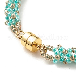 Bracelet en perles de rocaille de verre avec fermoirs magnétiques en laiton&nbsp;BJEW-JB07801-05