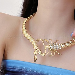 Punk-Stil Legierung Kristall Strass Skorpion Choker Halsketten&nbsp;FS-WGD5C30-01