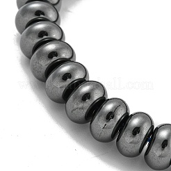 Braccialetti elasticizzati con perline di ematite sintetica non magnetica elettrolitica rondelle per donna uomo&nbsp;BJEW-K242-03