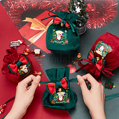 4 Stück 4 Stile Weihnachtssamt-Süßigkeiten-Apfel-Taschen&nbsp;TP-CP0001-05A