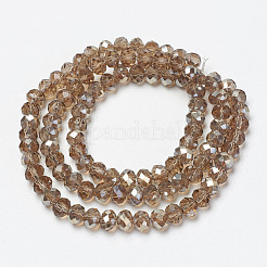 Chapelets de perles en verre électroplaqué&nbsp;EGLA-A034-T4mm-K05