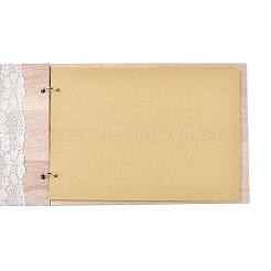 Bloc-notes de livres d'or de mariage en bois&nbsp;LS-AJEW-M206-17