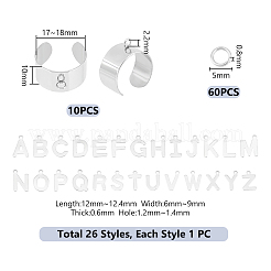 Kit para hacer anillos de puño con dijes del alfabeto&nbsp;DIY-UN0005-66