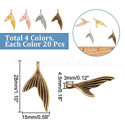 80 pz 4 colori pendenti in lega di zinco&nbsp;FIND-AR0002-85
