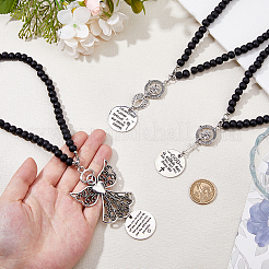 3 pendentif décoratif en alliage en forme d'ange&nbsp;HJEW-WH00128