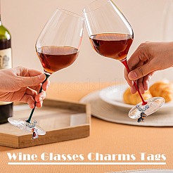 10 pièces 10 styles de breloques en verre à vin&nbsp;AJEW-SW00024-03