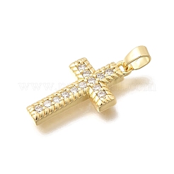 Pendenti in zirconi cubici trasparenti in micro pavè di ottone&nbsp;KK-B187-06G