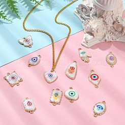24 Stück 12 Stile Legierung Emaille Böse Augen Anschluss Charms&nbsp;FIND-CJ0003-14B