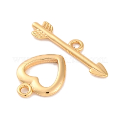 Fermagli a barilotto in ottone a forma di cuore&nbsp;KK-S403-21G