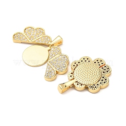 Pendenti apribili in ottone micro pavé di zirconi cubici&nbsp;KK-D012-03G