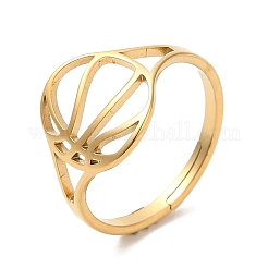 Bague de basket-ball creuse réglable en acier inoxydable 304 avec placage ionique (IP) pour femme&nbsp;RJEW-M149-28G