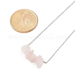Collane con ciondolo in quarzo rosa naturale&nbsp;NJEW-JN05097-01