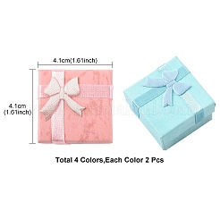 8 Stück 4 Farben Valentinstagsgeschenke Pakete Ringboxen aus Karton&nbsp;CBOX-FS0001-07